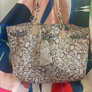 Bebe monogram weekender Beige Designer Tote Bag